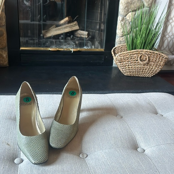 Charles Jourdan Reptilian Skin Mule Heels‎ Size 38 - Picture 1 of 9